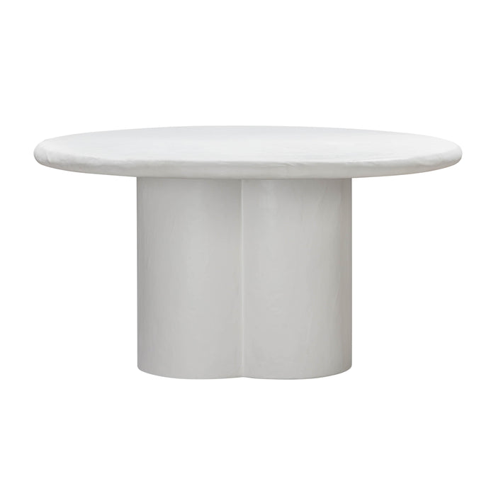 Elika White Faux Plaster Round Dining Table - Home And Beyond