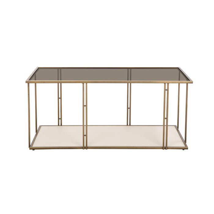 Emma Cream Ash & Glass Coffee Table - Home And Beyond