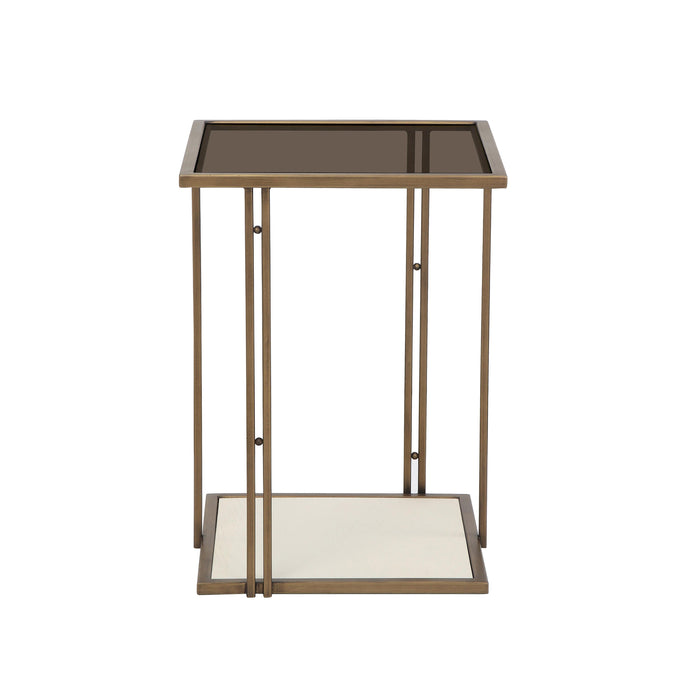 Emma Cream Ash & Glass Side Table - Home And Beyond