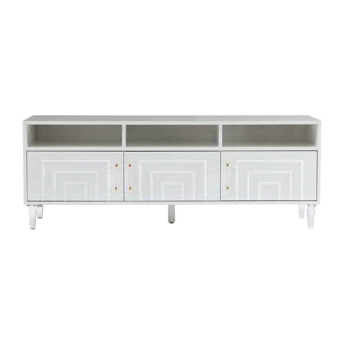 Famke White Media Console - Home And Beyond