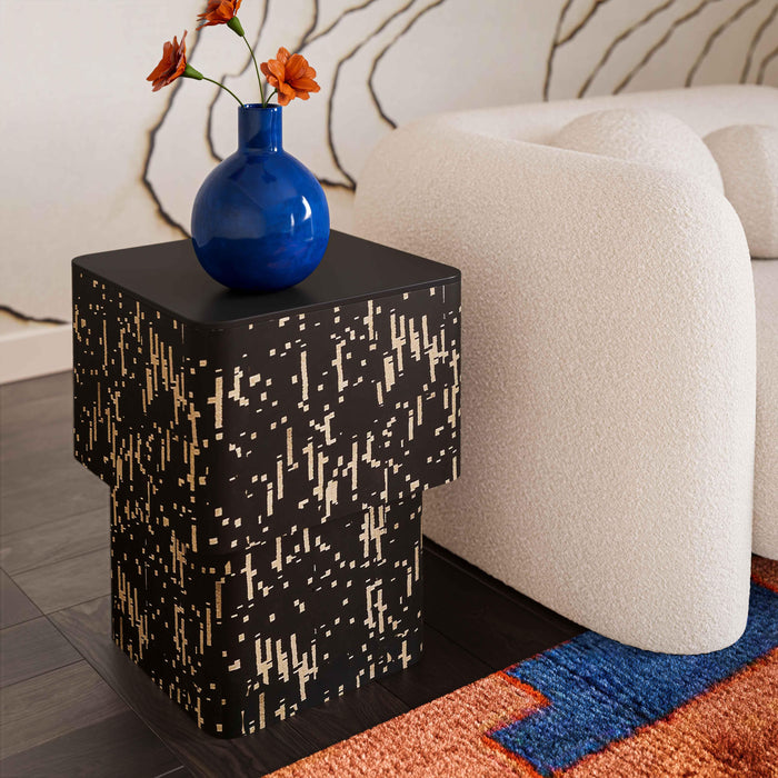 Faye Black Glass Side Table - Home And Beyond