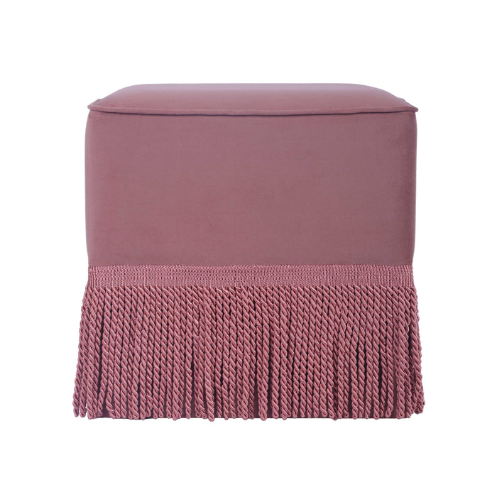 Fenn Mauve Velvet Ottoman - Home And Beyond