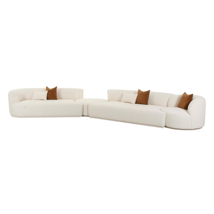 Fickle Cream Boucle 4-Piece Modular LAF Sectional - Home And Beyond