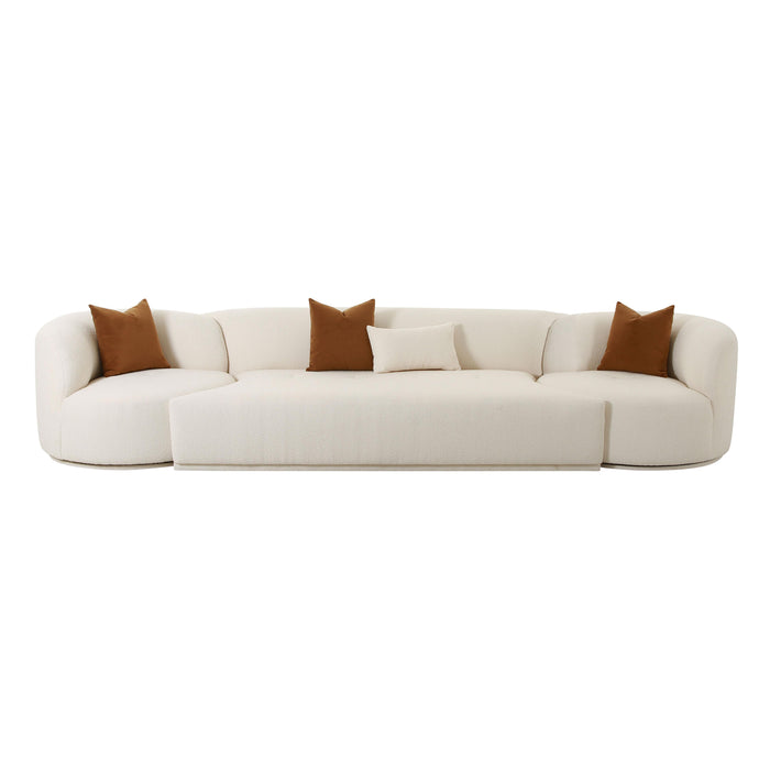 Fickle Cream Boucle 3-Piece Modular Sofa