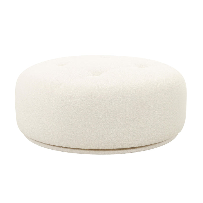 Fickle Cream Boucle Swivel Ottoman image