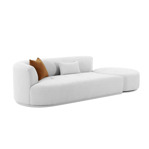 Fickle Grey Velvet 2-Piece Chaise Modular LAF Sofa image