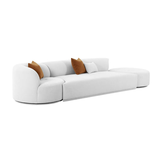 Fickle Grey Velvet 3-Piece Chaise Modular Sofa image