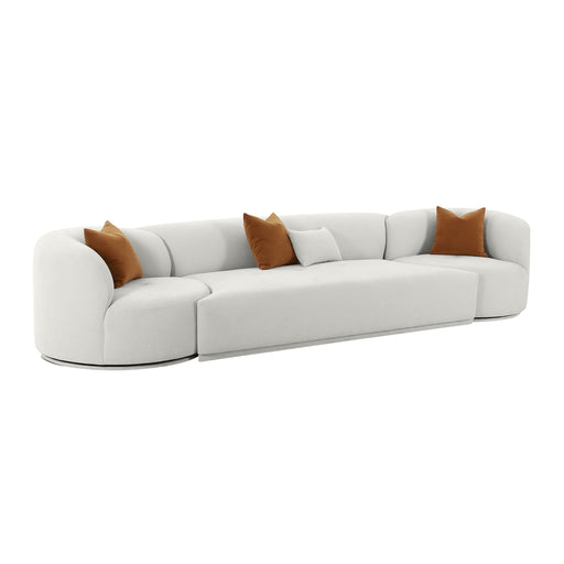 Fickle Grey Velvet 3-Piece Modular Sofa image