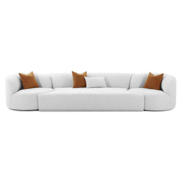 Fickle Grey Velvet 3-Piece Modular Sofa