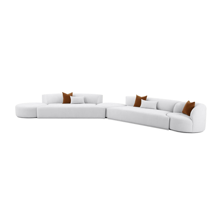 Fickle Grey Velvet 5-Piece Modular Chaise Sectional - Home And Beyond