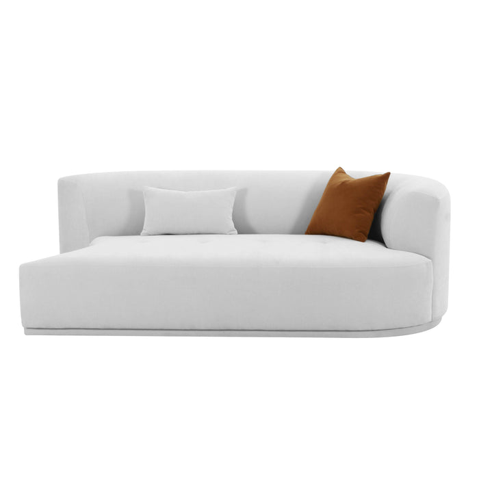 Fickle Grey Velvet Modular RAF Loveseat - Home And Beyond