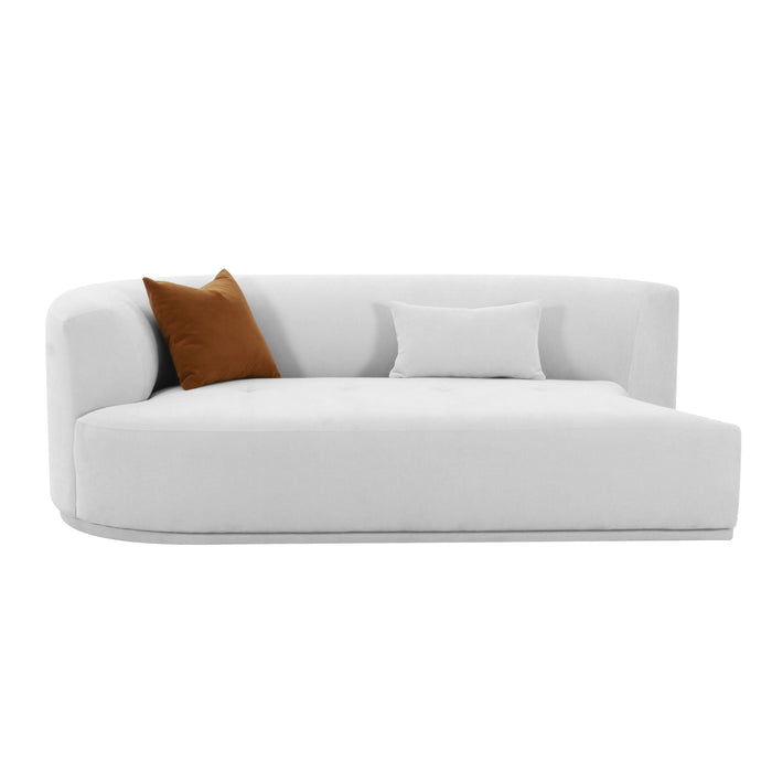 Fickle Grey Velvet Modular LAF Loveseat - Home And Beyond