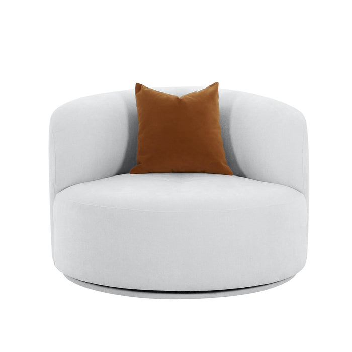 Fickle Grey Velvet Swivel Chair - Home And Beyond