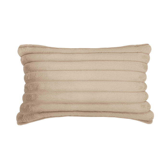 Furry Taupe Vegan Fur Rectangular Accent Pillow image