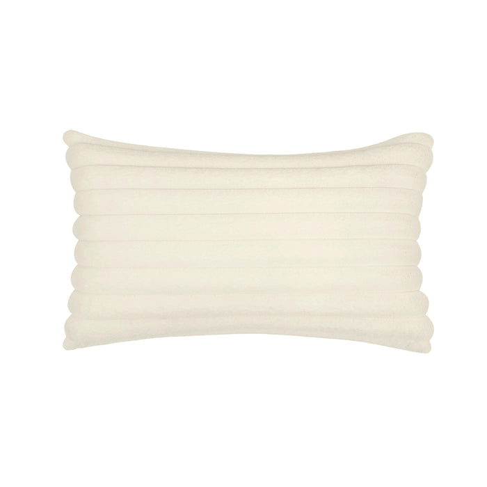 Furry Cream Vegan Fur Rectangular Accent Pillow - Home And Beyond