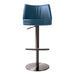 Gala Blue Vegan Leather on Adjustable Stool - Home And Beyond