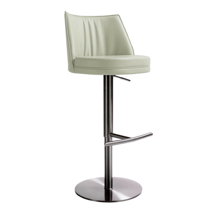 Gala Light Grey Vegan Leather on Black Adjustable Stool image