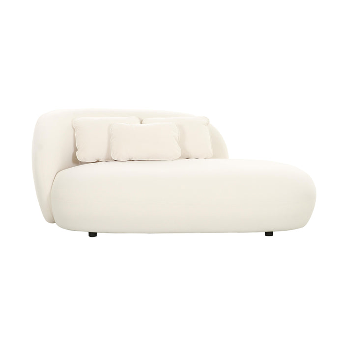 Galet Cream Velvet Chaise - Home And Beyond