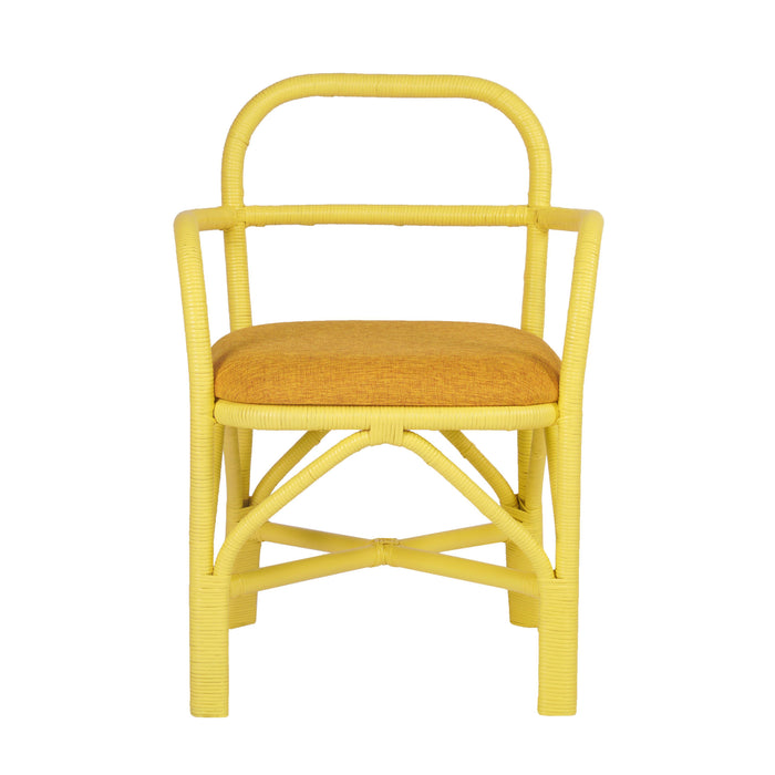 Ginny Yellow Rattan Dining Chair - Home And Beyond