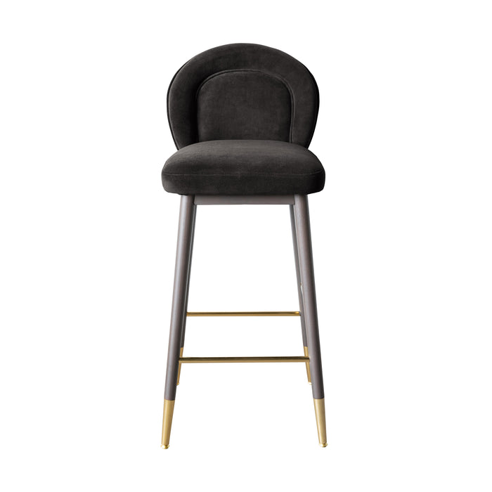 Hailey Charcoal Grey Velvet Barstool