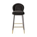 Hailey Charcoal Grey Velvet Barstool - Home And Beyond