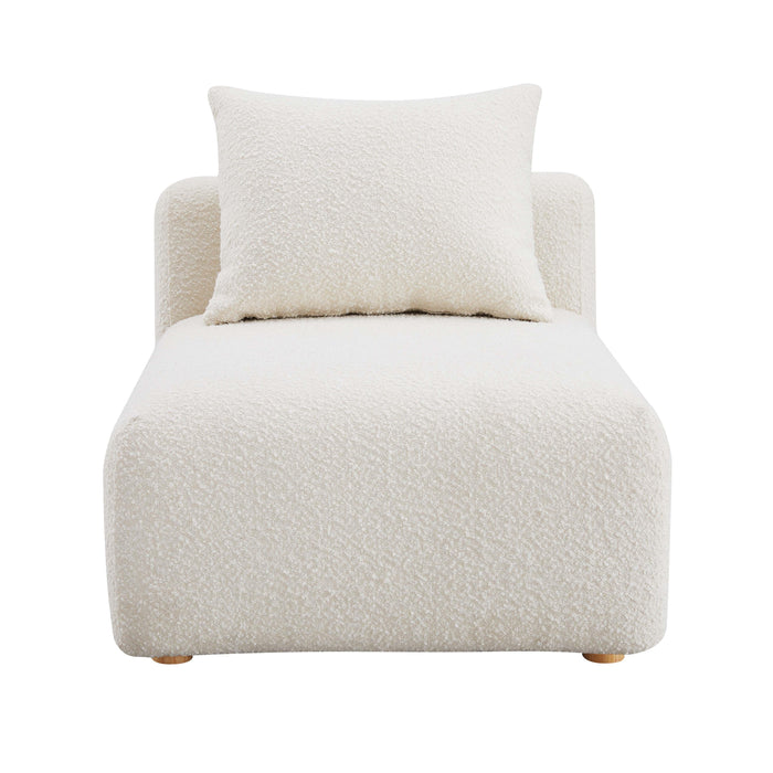 Hangover Cream Boucle Modular Armless Chair - Home And Beyond