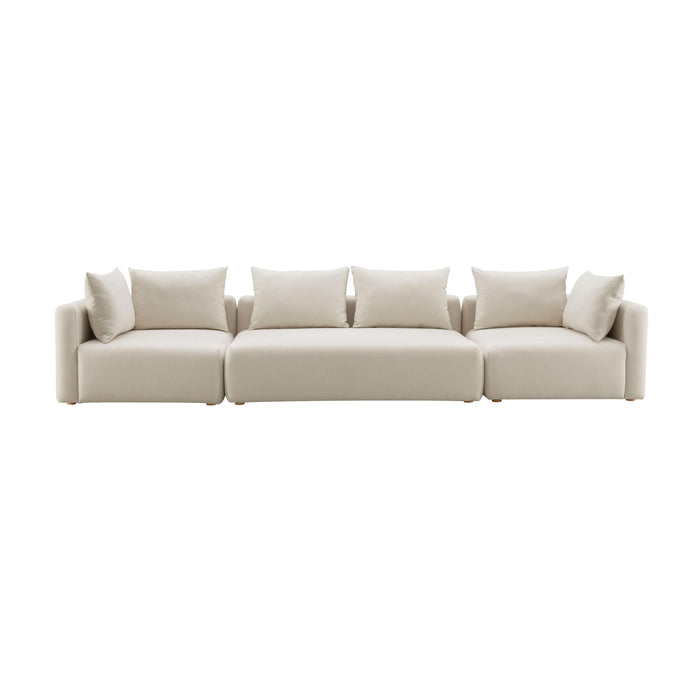 Hangover Cream Linen 145" Long Sofa - Home And Beyond