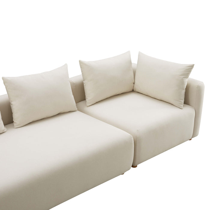 Hangover Cream Linen 145" Long Sofa - Home And Beyond