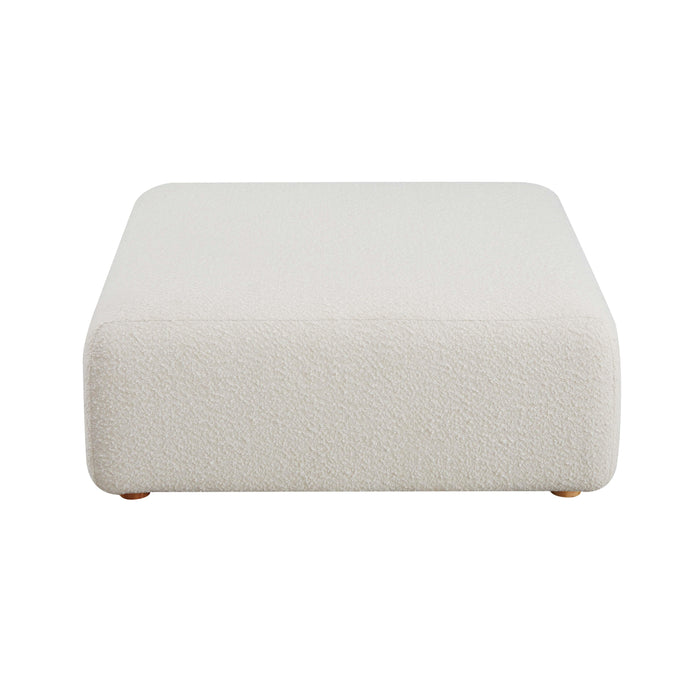 Hangover Cream Boucle Ottoman - Home And Beyond