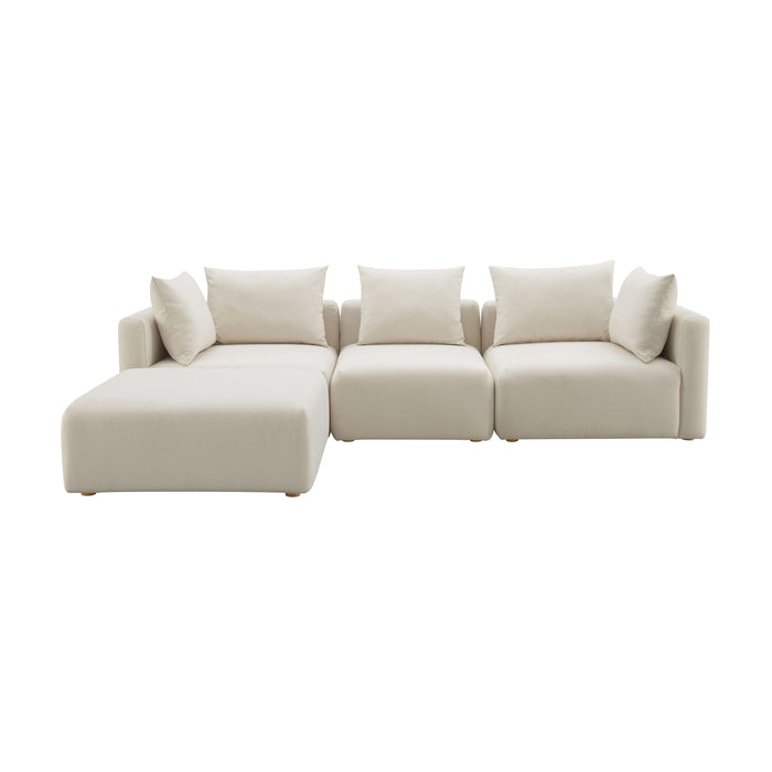 Hangover Cream Linen 4-Piece Modular Sectional image