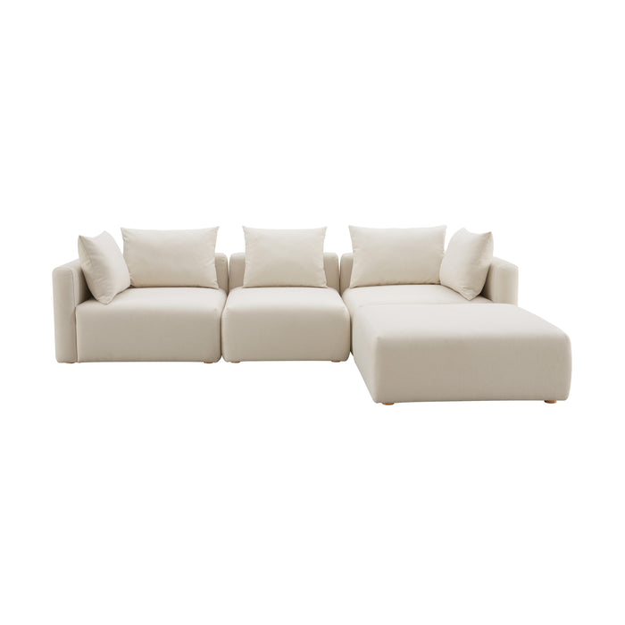 Hangover Cream Linen 4-Piece Modular Sectional - Home And Beyond