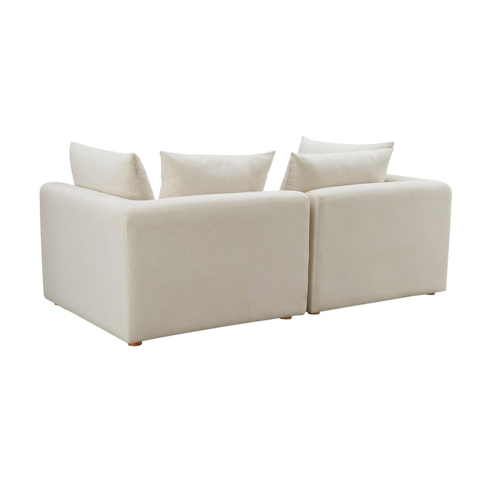 Hangover Cream Linen Loveseat - Home And Beyond