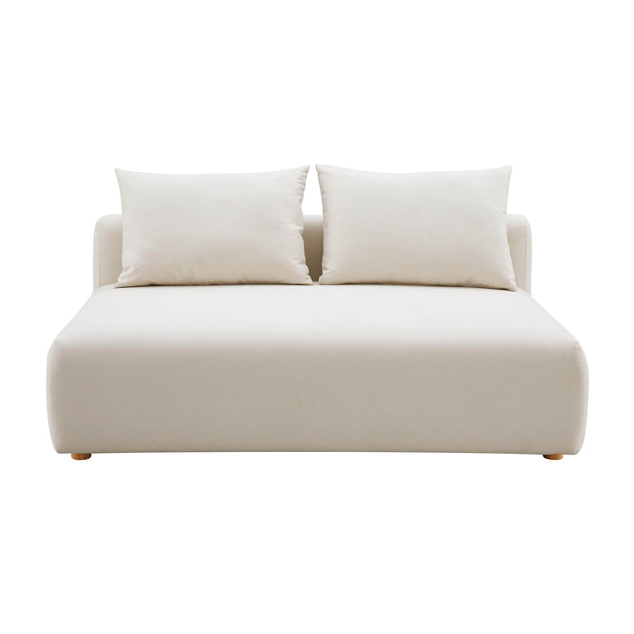 Hangover Cream Linen Modular Loveseat - Home And Beyond