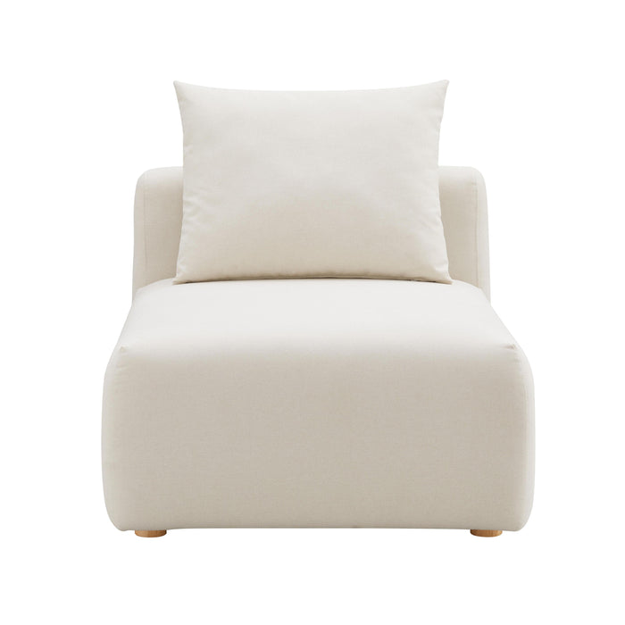 Hangover Cream Linen Modular Armless Chair - Home And Beyond