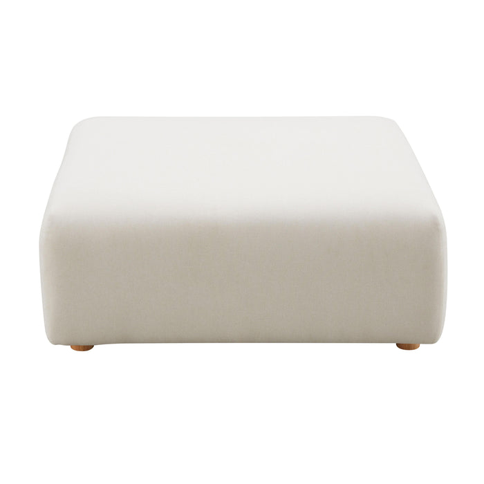 Hangover Cream Linen Ottoman - Home And Beyond