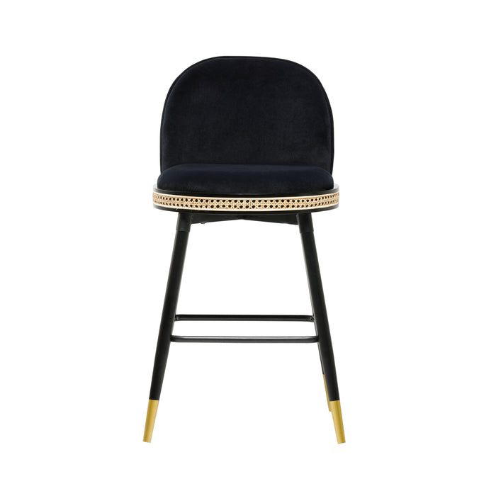 Harley Black Velvet Counter Stool - Home And Beyond