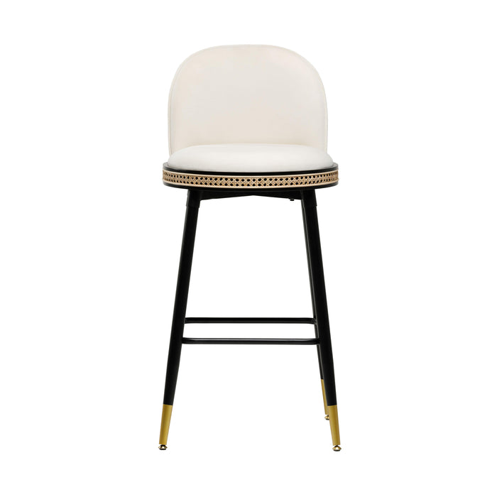 Harley Cream Velvet Bar Stool - Home And Beyond