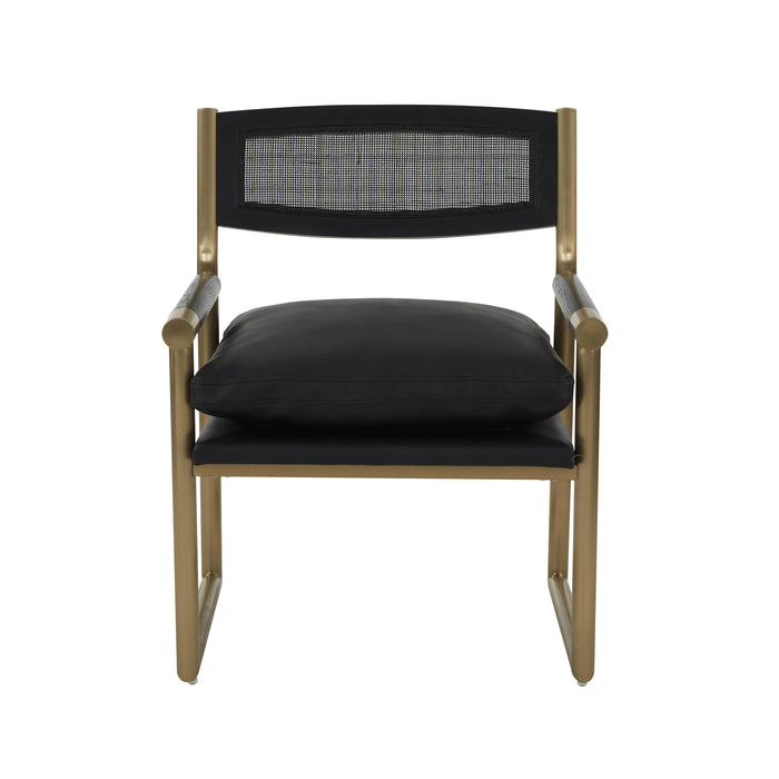 Harlow Black Vegan Leather Armchair - Home And Beyond