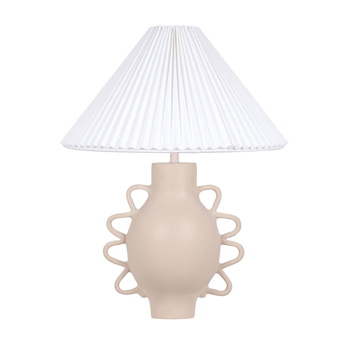 Hazza Cream Pleated Table Lamp image