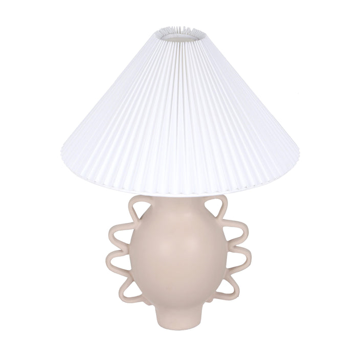 Hazza Cream Pleated Table Lamp - Home And Beyond