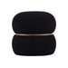 Helga Black Vegan Shearling Oval Ottoman image