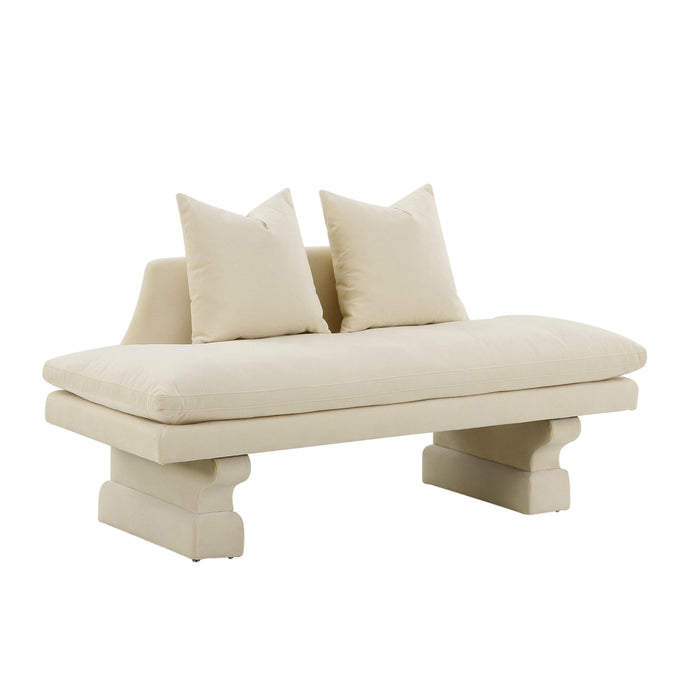 Hyde Champagne Velvet Pedestal Sofa image