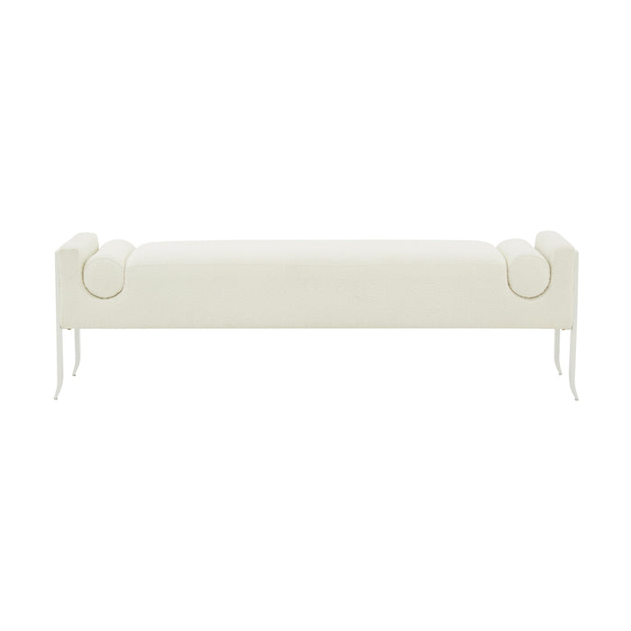 Ines Cream Boucle Bench - Home And Beyond