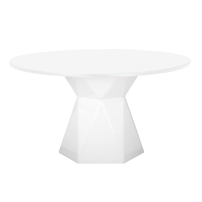 Iris White Glass Dining Table image