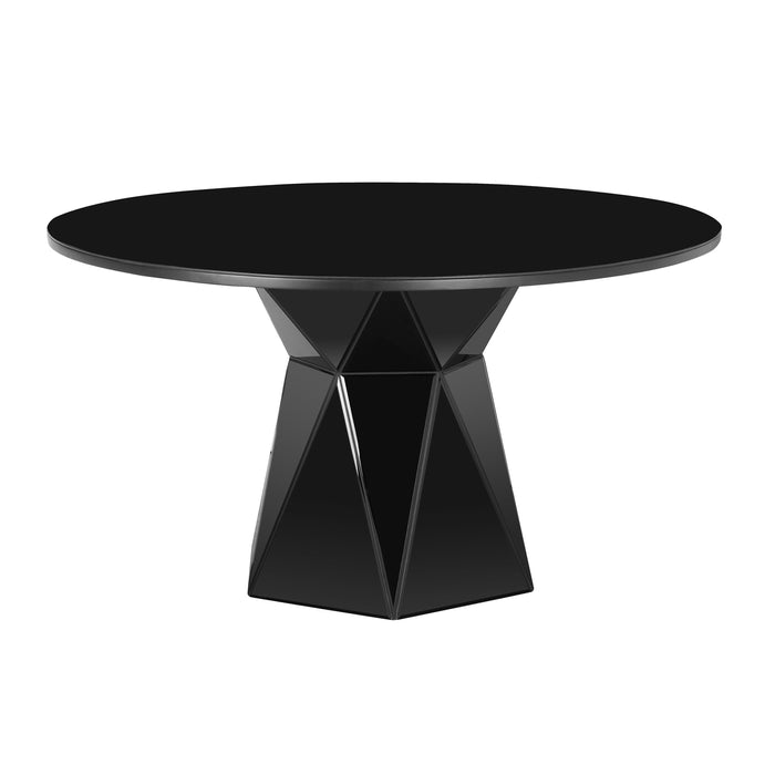 Iris Black Glass Dining Table - Home And Beyond