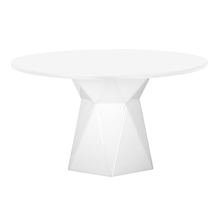 Iris White Glass Dining Table - Home And Beyond