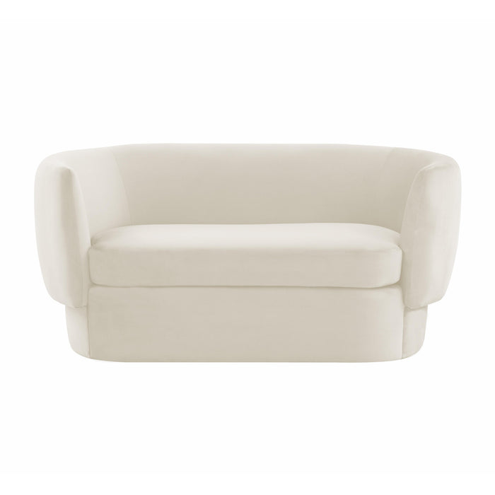 Isabella Cream Velvet Loveseat image