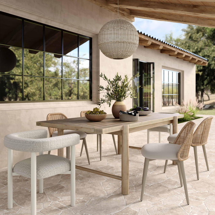 Jackie Cream Outdoor Textured Dining Chair - Home And Beyond