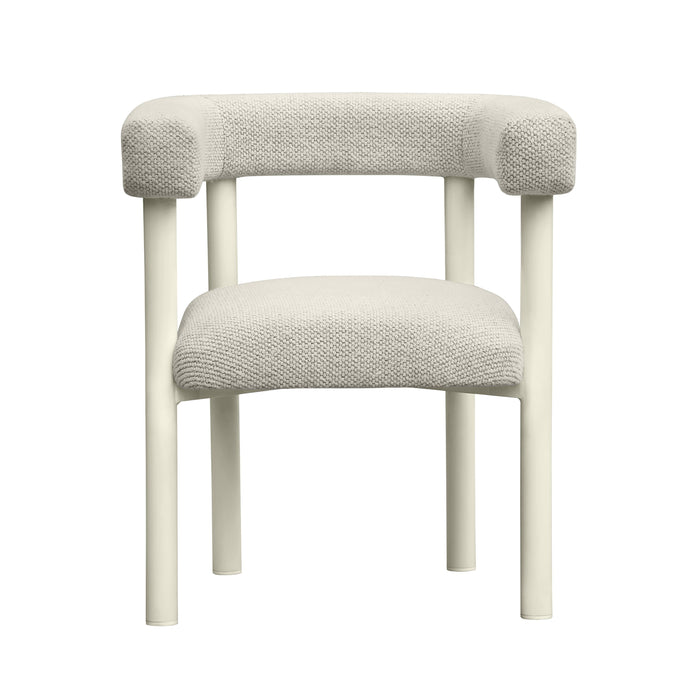 Jackie Cream Outdoor Textured Dining Chair - Home And Beyond