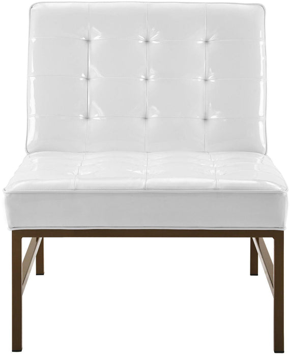 Jed White Patent Leather Chair - Home And Beyond